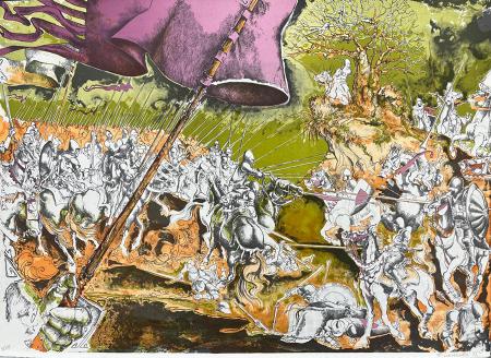 Art work by Francesco  Lucianetti  La battaglia di Tenno  - lithography paper 